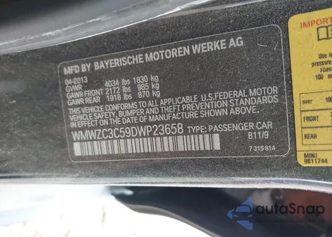 2013 Mini Countryman Cooper S z USA, uszkodzony, nr VIN WMWZC3C59DWP23658